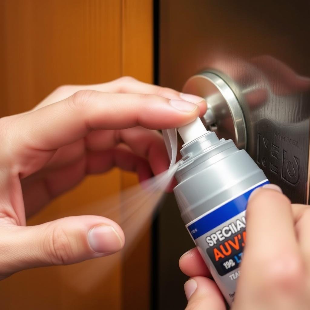 Onderhoud van een slot met speciale slotspray